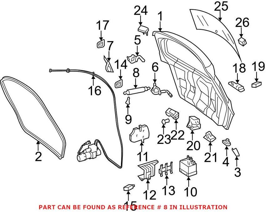 Mercedes Hatch Lift Support 2519801064